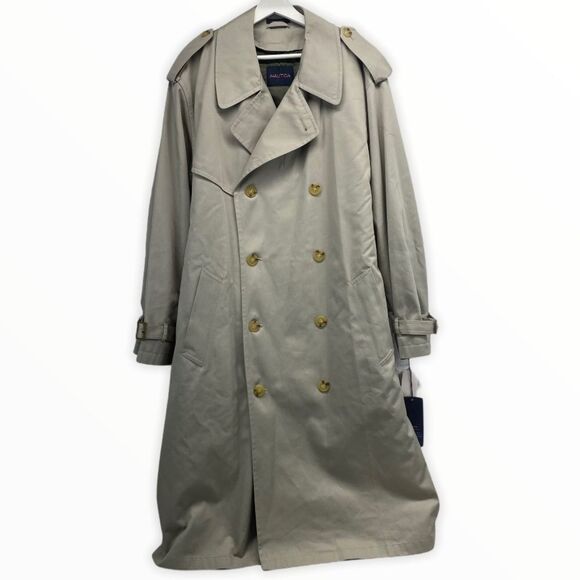 Nautica Men's Long Trench Coat Sz 42R tag not attached, was too big so reposhing - Picture 1 of 10